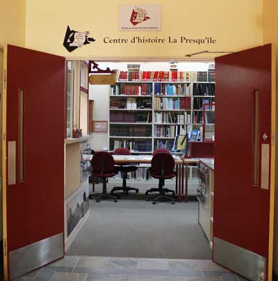 Salle de documentation du Centre d'histoire La Presqu'île