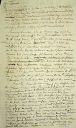 Brouillon de lettre de Saveuse à  Thavenet, page 1