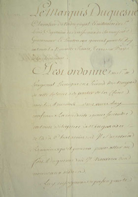 Ordre de Duquesne à  Joseph-Dominique-Emmanuel, page 1