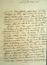Lettre du 25 mai 1778, Doutreleau à  Joseph-Dominique-Emmanuel