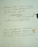 Lettre du 12 mars 1784, Doutreleau à  Joseph-Dominique-Emmanuel